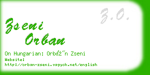 zseni orban business card
